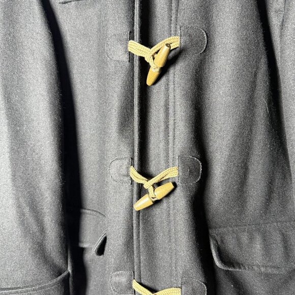 Duffle Coat- A[xist] Black, Size Medium, Wood Toggles Quilted Lining-EXCELLENT - Picture 10 of 13